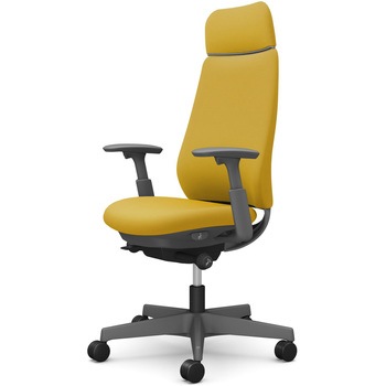 ポータムシリーズ/可動肘/背クッション/EXスタンダードタイプ/ダークグレー/ハンガー無/ランバー無/ウレタンキャスター オカムラ(岡村製作所)