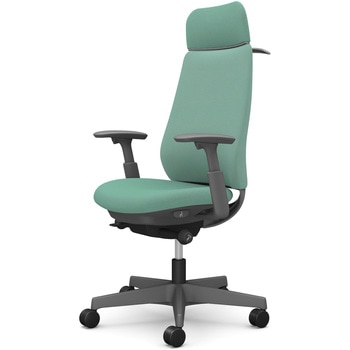 ポータムシリーズ/可動肘/背クッション/EXスタンダードタイプ/ダークグレー/ハンガー有/ランバー無/ナイロンキャスター オカムラ(岡村製作所)