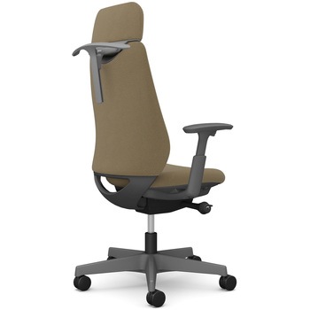 ポータムシリーズ/可動肘/背クッション/EXスタンダードタイプ/ダークグレー/ハンガー有/ランバー無/ナイロンキャスター オカムラ(岡村製作所)