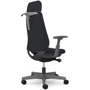 ポータムシリーズ/可動肘/背クッション/EXスタンダードタイプ/ダークグレー/ハンガー有/ランバー無/ナイロンキャスター オカムラ(岡村製作所)