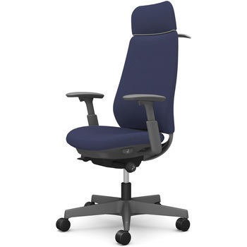 ポータムシリーズ/可動肘/背クッション/EXスタンダードタイプ/ダークグレー/ハンガー有/ランバー無/ナイロンキャスター オカムラ(岡村製作所)