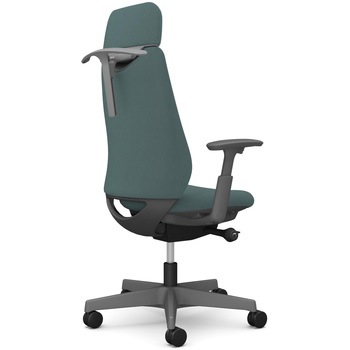 ポータムシリーズ/可動肘/背クッション/EXスタンダードタイプ/ダークグレー/ハンガー有/ランバー無/ナイロンキャスター オカムラ(岡村製作所)