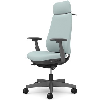 ポータムシリーズ/可動肘/背クッション/EXスタンダードタイプ/ダークグレー/ハンガー有/ランバー無/ナイロンキャスター オカムラ(岡村製作所)