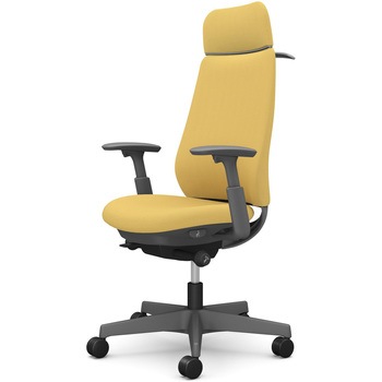 ポータムシリーズ/可動肘/背クッション/EXスタンダードタイプ/ダークグレー/ハンガー有/ランバー無/ナイロンキャスター オカムラ(岡村製作所)