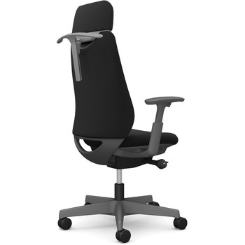 ポータムシリーズ/可動肘/背クッション/EXスタンダードタイプ/ダークグレー/ハンガー有/ランバー無/ナイロンキャスター オカムラ(岡村製作所)