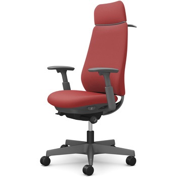 ポータムシリーズ/可動肘/背クッション/EXスタンダードタイプ/ダークグレー/ハンガー有/ランバー無/ナイロンキャスター オカムラ(岡村製作所)