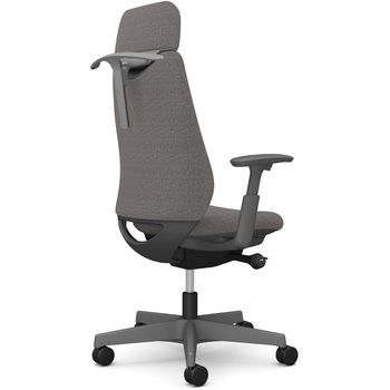 ポータムシリーズ/可動肘/背クッション/EXスタンダードタイプ/ダークグレー/ハンガー有/ランバー無/ナイロンキャスター オカムラ(岡村製作所)