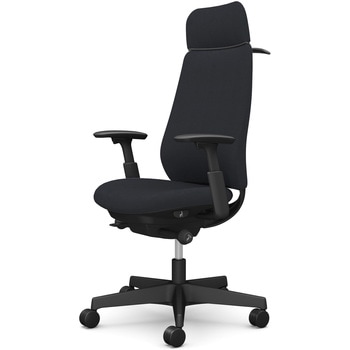 ポータムシリーズ/可動肘/背クッション/EXスタンダードタイプ/ブラックボディ/ハンガー有/ランバー無/ナイロンキャスター オカムラ(岡村製作所)