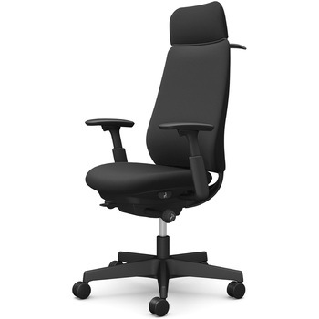 ポータムシリーズ/可動肘/背クッション/EXスタンダードタイプ/ブラックボディ/ハンガー有/ランバー無/ナイロンキャスター オカムラ(岡村製作所)