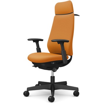 ポータムシリーズ/可動肘/背クッション/EXスタンダードタイプ/ブラックボディ/ハンガー有/ランバー無/ウレタンキャスター オカムラ(岡村製作所)