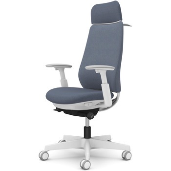 ポータムシリーズ/可動肘/背クッション/EXスタンダードタイプ/ホワイトボディ/ハンガー有/ランバー無/ウレタンキャスター - オカムラ(岡村製作所)