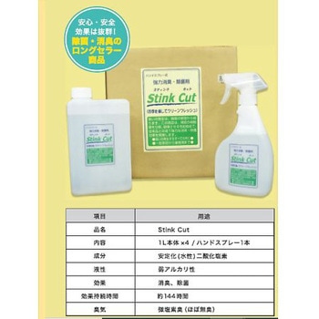 安定化二酸化塩素 1，000ppm スティンクカット 4L 富士化成