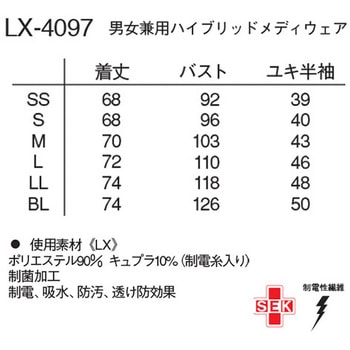 男女兼用ハイブリッドメディウェ Tネイビー+ピンク LX-4097シリーズ ナガイレーベン