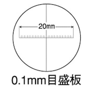 0.1mm目盛付 スケールルーペ 10倍 Pシリーズ クリアー光学