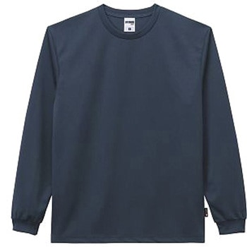 4.3オンスドライロングスリーブTシャツ ポリジン加工 ネイビー MS1609-8シリーズ - LIFEMAX