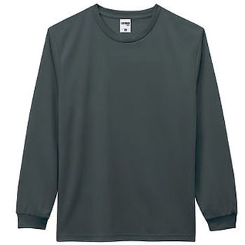 4.3オンスドライロングスリーブTシャツ ポリジン加工 チャコールグレー MS1609-22シリーズ LIFEMAX