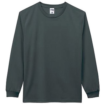 4.3オンスドライロングスリーブTシャツ ポリジン加工 チャコールグレー MS1609-22シリーズ LIFEMAX