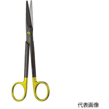 超硬剪刀ノアール メーヨー Wカット 反 全長170mm ビー・ブラウンエースクラップ