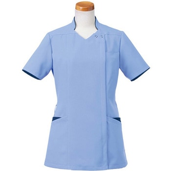 半袖スクラブジャケット レディース ミディアムブルー R8946-41シリーズ ヤギコーポレーション