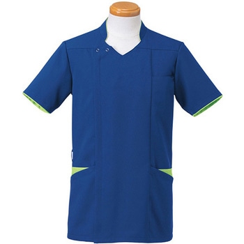 半袖スクラブジャケット メンズ ネイビー×ライム R8996-10シリーズ ヤギコーポレーション