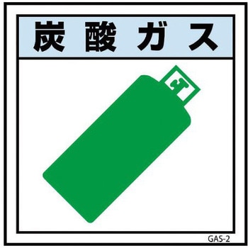 ガス標識ステッカー GAS-S2 炭酸ガス グリーンクロス