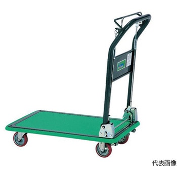プレス製運搬車 折畳み式ハンドブレーキ付エコ台車 石川製作所