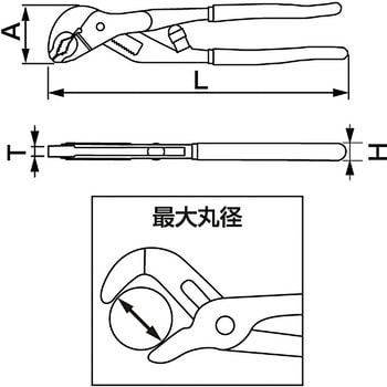 AWP-250 オートウォーターポンププライヤ 1個 トネ TONE (前田金属工業