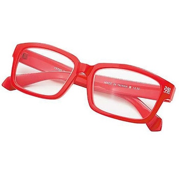 老眼鏡 強度 +3.5 単品レッド ミワックス