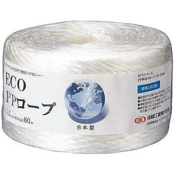 エコシリーズPP荷造りロープ 5mm×80m 1巻 - 信越工業