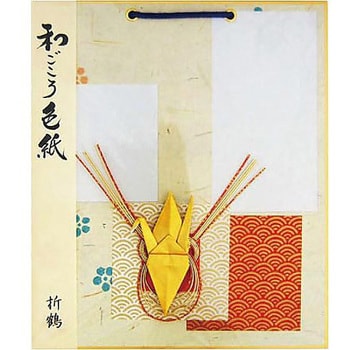 【新品】（まとめ） エヒメ紙工 和ごころ色紙 折鶴 緑WST-01 1枚 【×10セット】