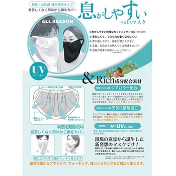 息がしやすいマスク フェイスマスク UVカット UPF50+ 関西ファッション連合