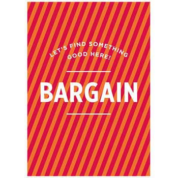 斜めストライプ柄 BARGAIN ポップ・ポスター おしゃれEXPO