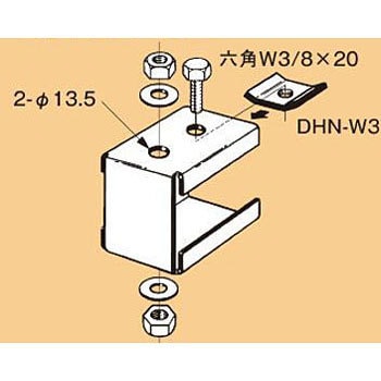 DH2SN-W3 ダクターチャンネル中間支持金具 1個 ネグロス電工 【通販モノタロウ】