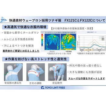 着用快適ツナギ服 FX121Cシリーズ 東洋リントフリー