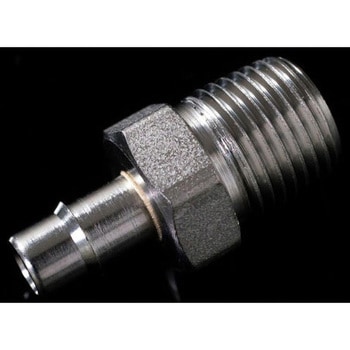 1/8-27NPTオスネジ付きSUSアダプター - アズワン