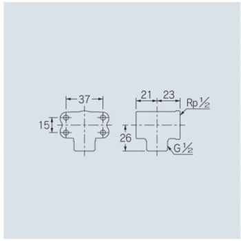 座付L型ソケット Rp1/2"×G1/2" エスコ