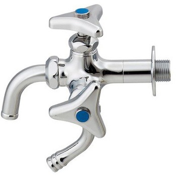 双口胴長水栓 PJ1/2" エスコ