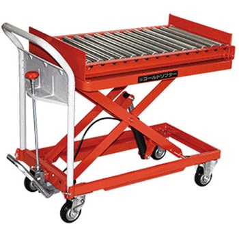 テーブルリフト ローラーコンベアー付 400×720mm/130kg エスコ
