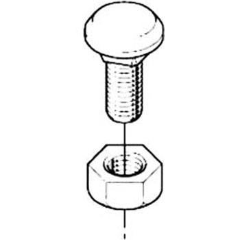 C-KM10-20RN 角根丸頭ボルト・ナット付き ネグロス電工 26445238