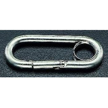 カラビナ [リング付] ステンレス製 79×6mm エスコ