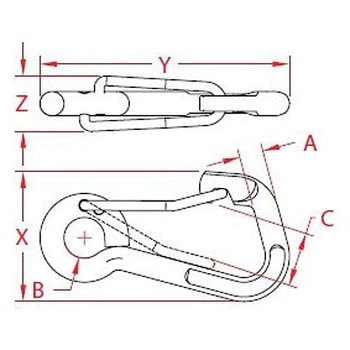 スナップフック ステンレス製 EA638JNシリーズ エスコ
