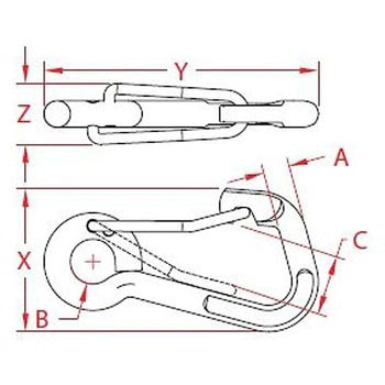 スナップフック ステンレス製 EA638JNシリーズ エスコ