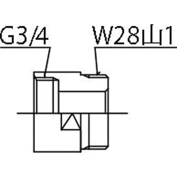 壁付け混合栓用変換アダプター(TOTO用変換アダプター，G3/4×W28山18) INAX(LIXIL)