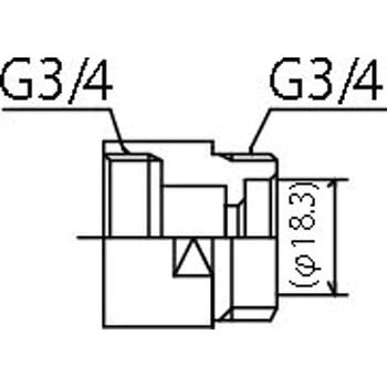 壁付け混合栓用変換アダプター(MYM用変換アダプター，G3/4×G3/4) INAX(LIXIL)