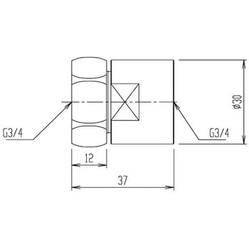 壁付け混合栓用変換アダプター(KAKUDAI用変換アダプター，G3/4×G3/4) INAX(LIXIL)