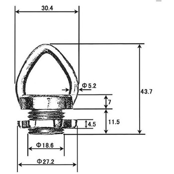 蛍光灯器具吊り下げ用金具 6分/19mm - エスコ