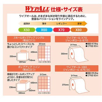 工業用ワイパー 50枚 335×343mm エスコ