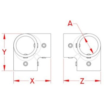 パイプジョイント三方エルボ ステンレス製 25mm - エスコ