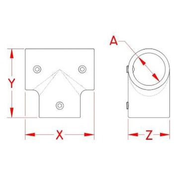 パイプジョイントティーズ ステンレス製 25mm エスコ