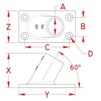 パイプ用アングルベース ステンレス製 25mm EA951EWシリーズ エスコ